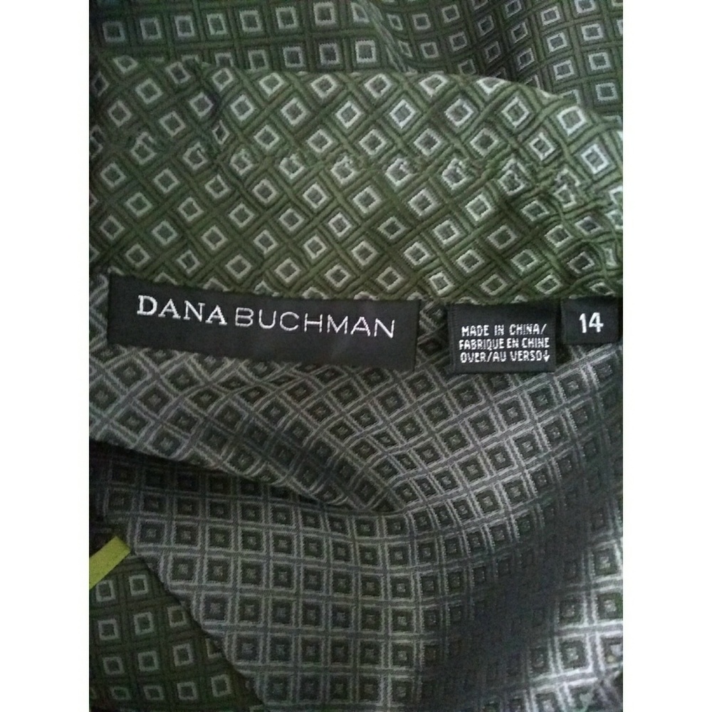 **SALE**DANA BUCHMAN GREEN BROCADE TEXTURED JACKET - Picture 3 of 4